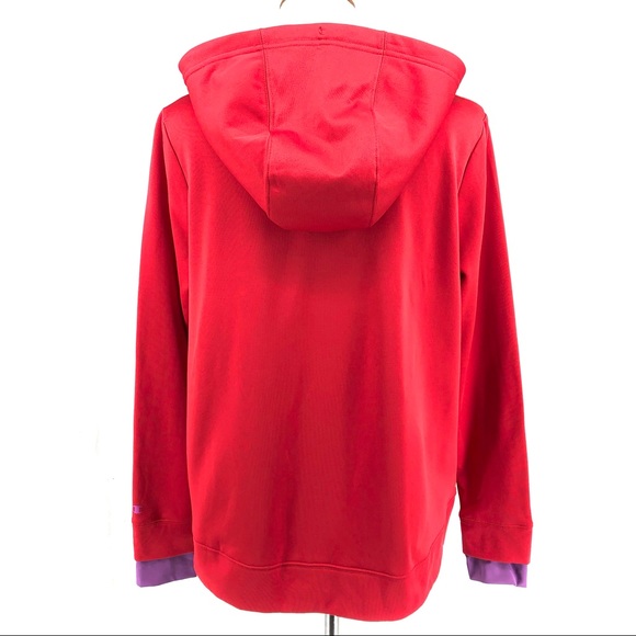 Champion Red & Purple Hooded Sweatshirt, Size L - Picture 5 of 8
